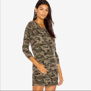 NWT Revolve Bobi Textured Camo Sweatshirt Dress in Army, Size Small